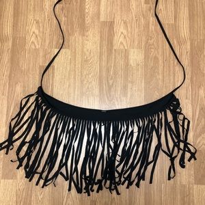 Fringe bathing suit cover up
